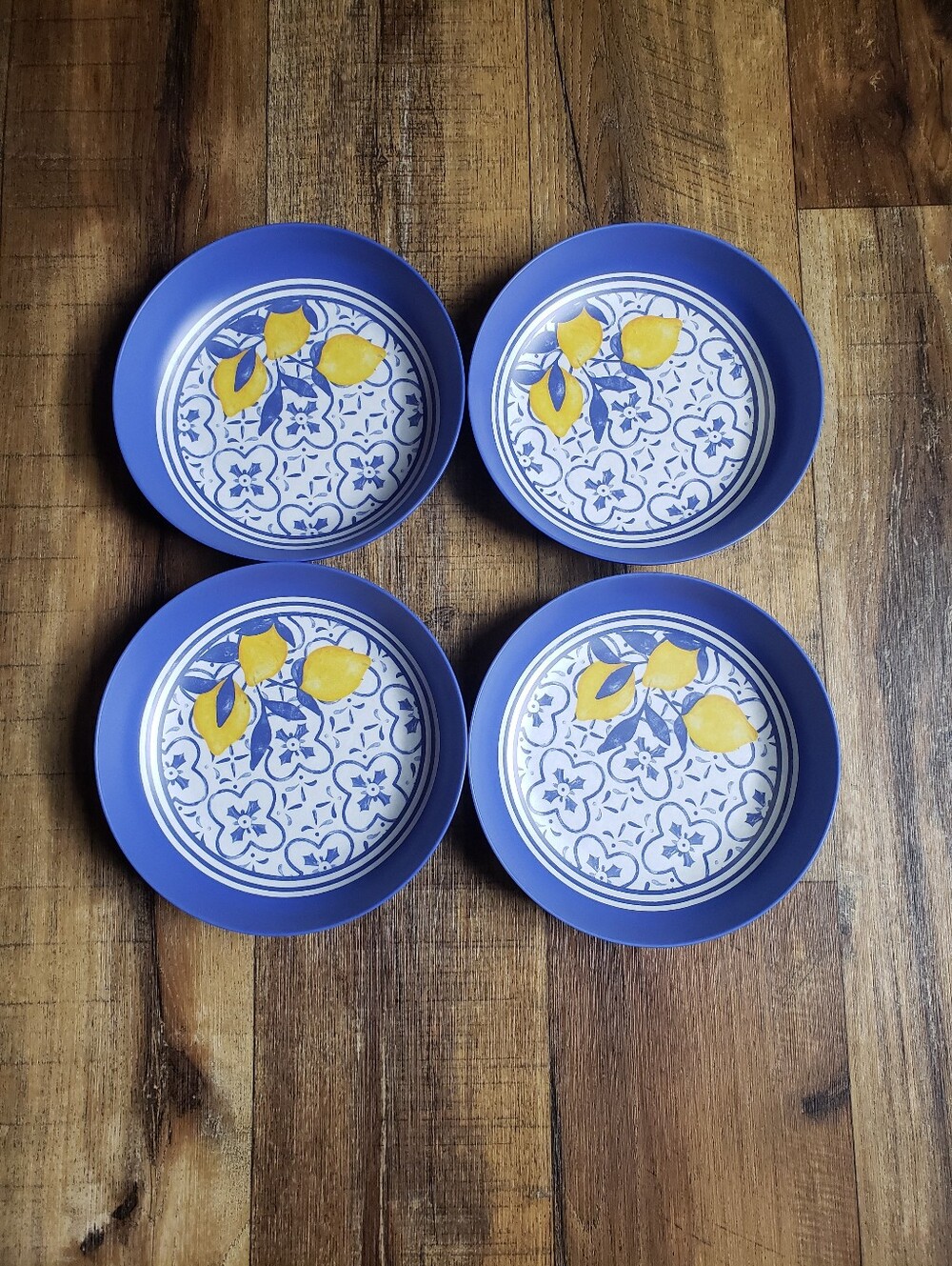 Blue & Yellow Lemon Melamine Pasta/Salad Bowls- Home Dining